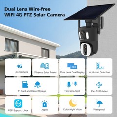 4G LTE Cam SD300 4K Cellular Wireless Security Camera Solar Powered + SIM Card