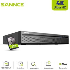 SANNCE 8CH 8MP NVR 4K HD POE IP Home Video Recorder for Security Camera System