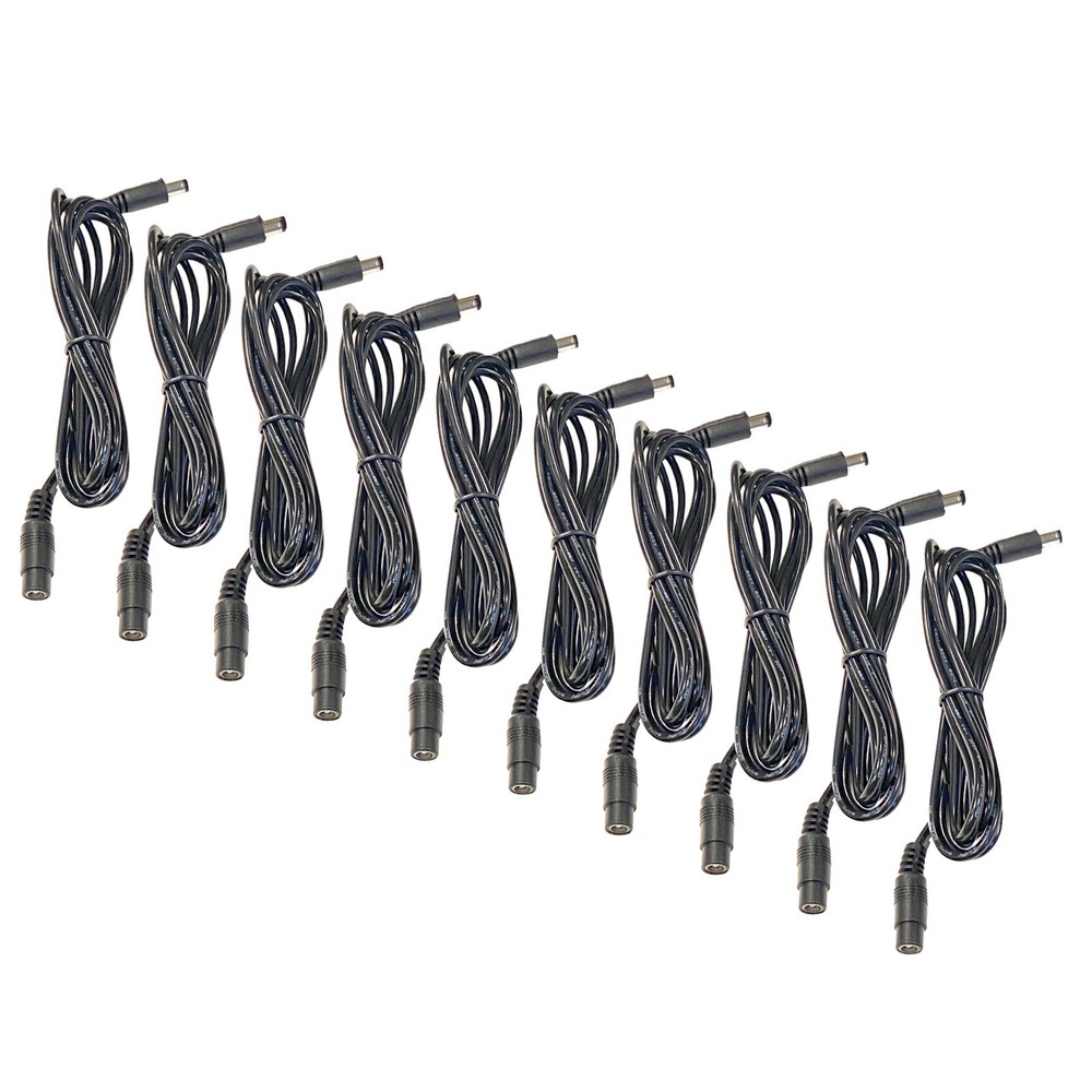 (10) Pack 6ft. DC Barrel Power 5.5mm x 2.1mm Extension Cable Male to Female