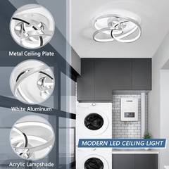 LED Ceiling Light Fixtures,36W Flush Mount Modern Chrome, 6000K