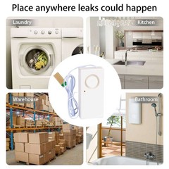 3PACK Water Leakage Alarm Detector 120dB Water Leak Sensors Overflow Alert USA