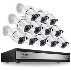 ZOSI H.265+ 1080p Security Camera System 16ch 5MP Lite CCTV DVR 2MP Outdoor