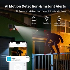 Solar Security Cameras Wireless Outdoor, Free Cloud Storage, WiFi Cameras for…