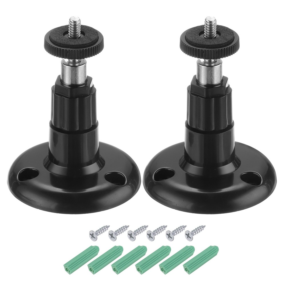 2 Pack Wall Mount Security Camera Bracket 3.7″ Mounting Black, Plastic