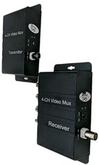 4 Channel Video Multiplexer BNC Head Iron Shell, Single Core Coaxial Cable DC12V