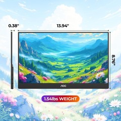 AOC 16T20 15.6″ 1080p Portable Monitor IPS USB-C HDMI Laptop Screen