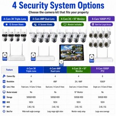 Wireless Security Camera System Auto Tracking 5G WiFi Outdoor Home CCTV NVR Set