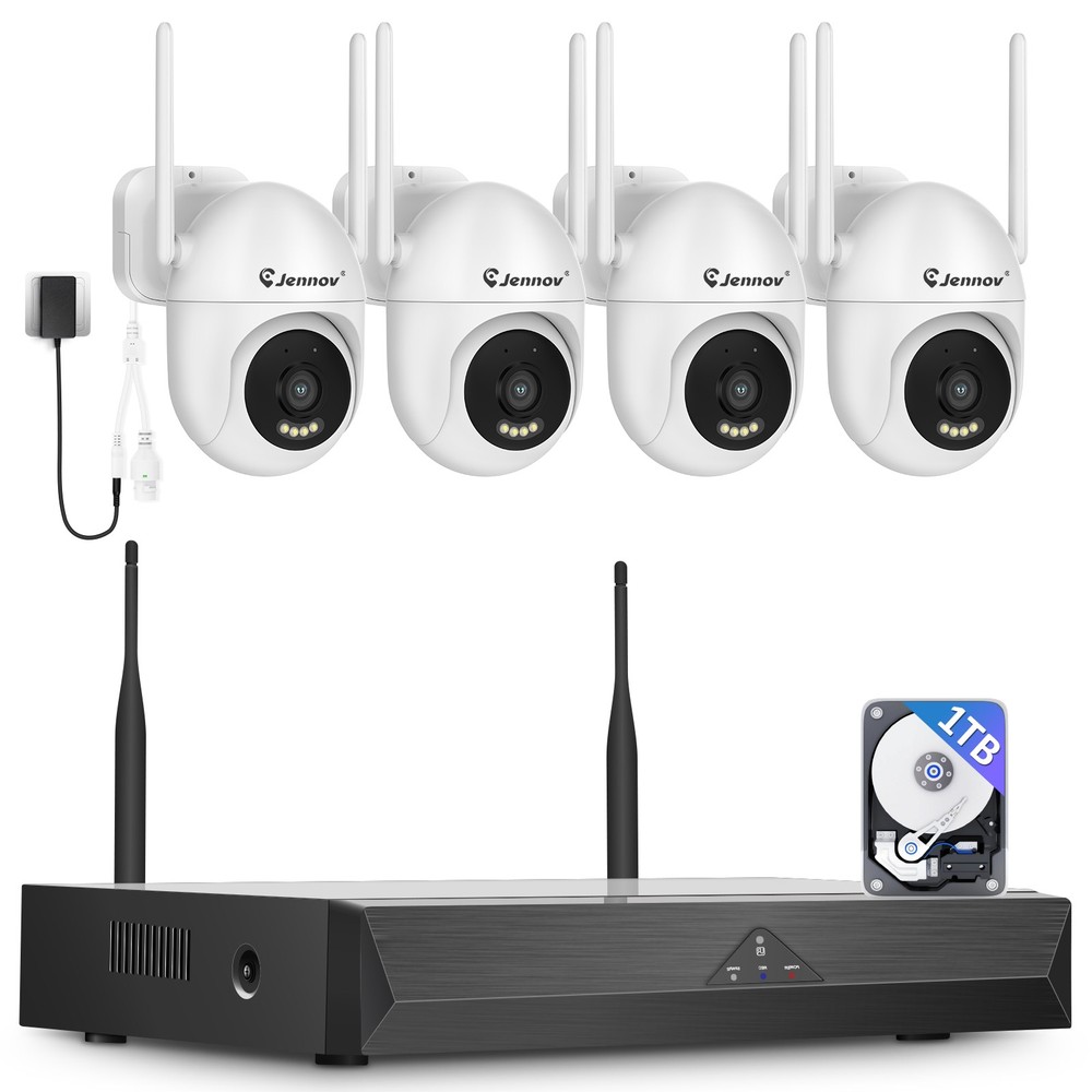 JENNOV 5MP Wireless Home Security Camera System Outdoor IP Cameras Night Vision