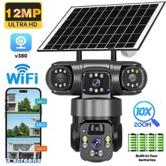 Solar Battery Powered Wireless WiFi Outdoor Pan/Tilt Home Security Camera System
