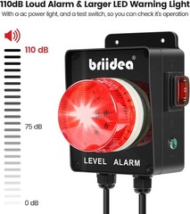 Briidea Indoor/Outdoor High Water Alarm with 110dB Loud Alarm
