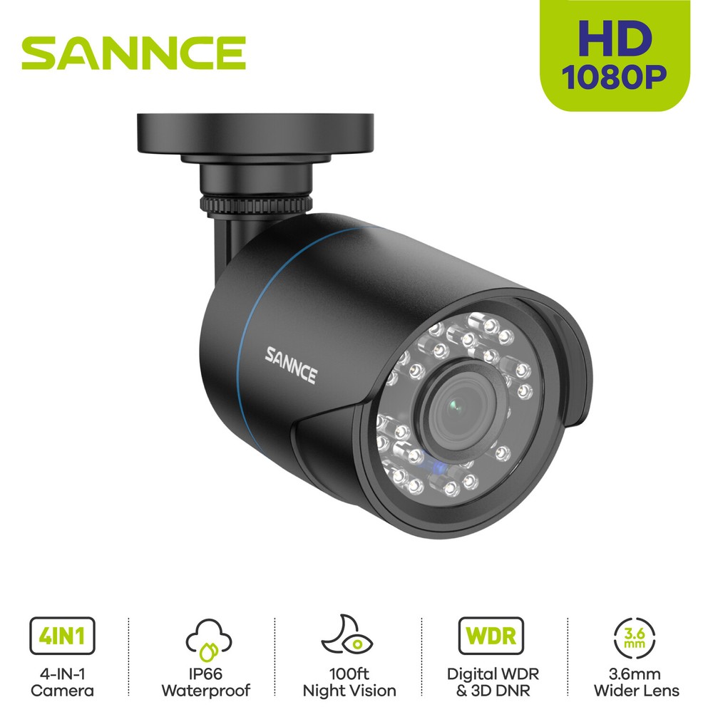 Sannce 1080P 4in1 Wired Home CCTV Security Camera Outdoor Waterproof Night Visio