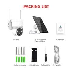Powerful 1080P HD Wifi Solar Security Camera Full Color Night Vision IP66, ICSee