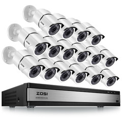 ZOSI 16CH H.265+ Wired Home Security Camera System 1080P Weatherproof DVR system