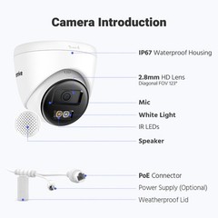 ANNKE 5MP PoE Security IP Camera C500 Audio Recording Night Vision Outdoor IP67