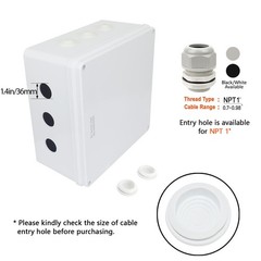 LeMotech Junction Box, ABS Plastic IP65 11.8″ x x 5.9″ (1pc), White