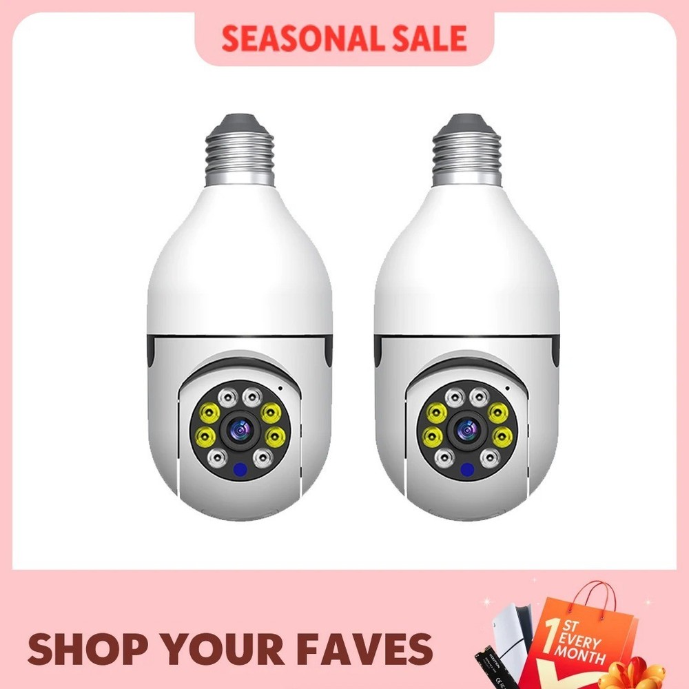 2Pcs Ease Life APP-Light Bulb Security Cameras Outdoor Wireless WiFi Camera 5GHz