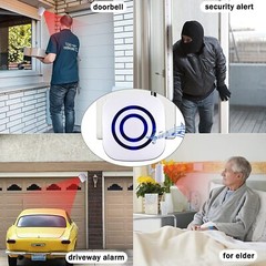 Long Range Wireless Driveway Alarm Motion Sensor System with 4 Detectors
