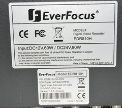 Everfocus EDR810H 8 Channel MPEG4 Digital Video Recorder SEE NOTES