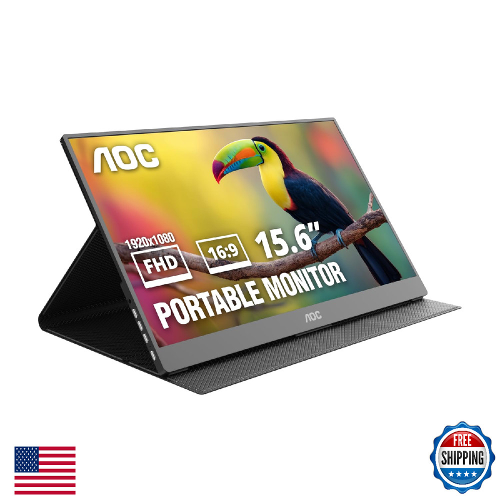 AOC 16T20 15.6″ 1080p Portable Monitor IPS USB-C HDMI Laptop Screen