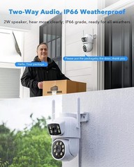 CAMCAMP WiFi Security Cameras PTZ Wireless Closed Circuit Camera System IR Night