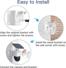 Wall Mount Bracket for Eufy Security Solocam S340/E30/E42, Rust-Proof Metal Corn