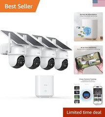 Comprehensive 4-Cam Solar Security Kit – Easy Setup, 32GB Homebase Storage