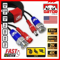 CCTV Cable Camera Security Surveillance BNC Extension Wire Power Video DVR 200FT