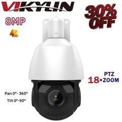 VIKYLIN PTZ 18×ZOOM lens 360 degree IR50M 8MP IP CAMERA POE Auto Tracking ONVIF