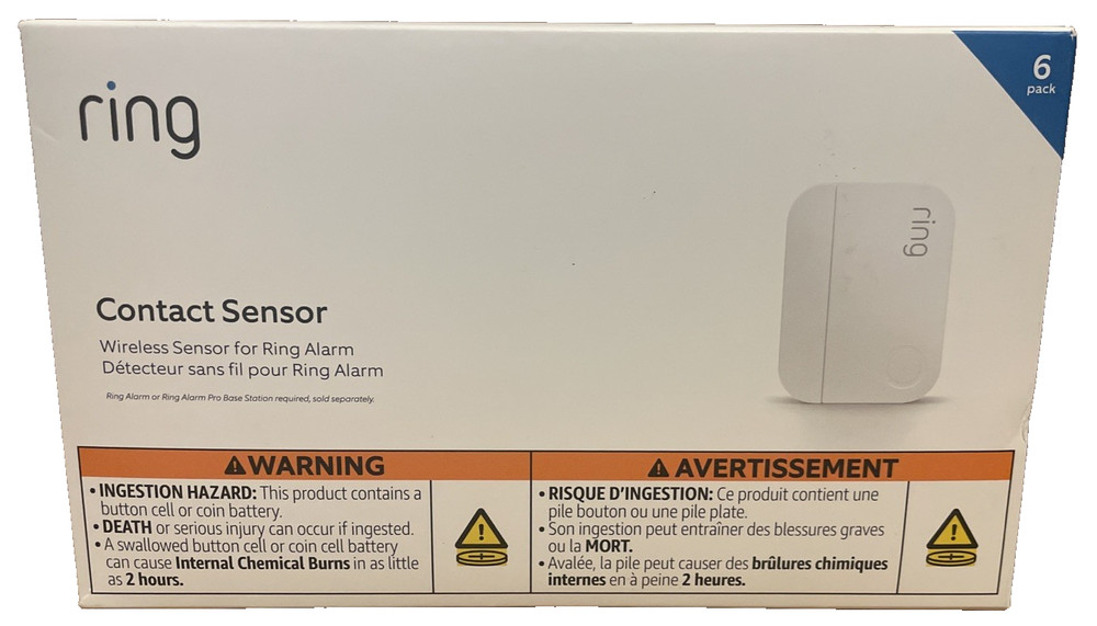 Ring – Alarm Contact Sensor (2nd Gen) (6-Pack) – White 4SD6SZ-0EN0 New