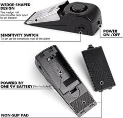Door Stop Alarm Door Stopper Security 120DB Siren Portable Travel Home 2 Pack Mi