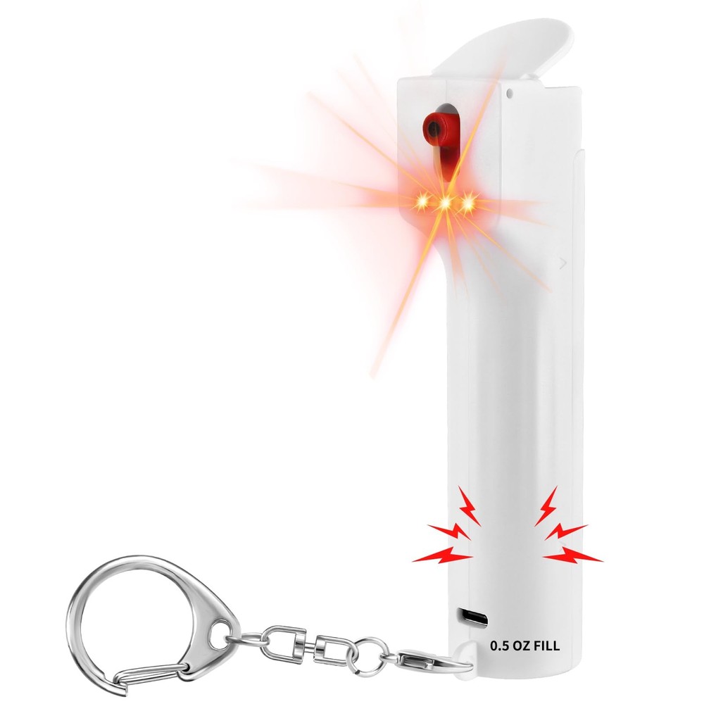 3-in-1 Personal Alarm and Pepper Spray Combo for Women, Red Max Pepper Gel & …