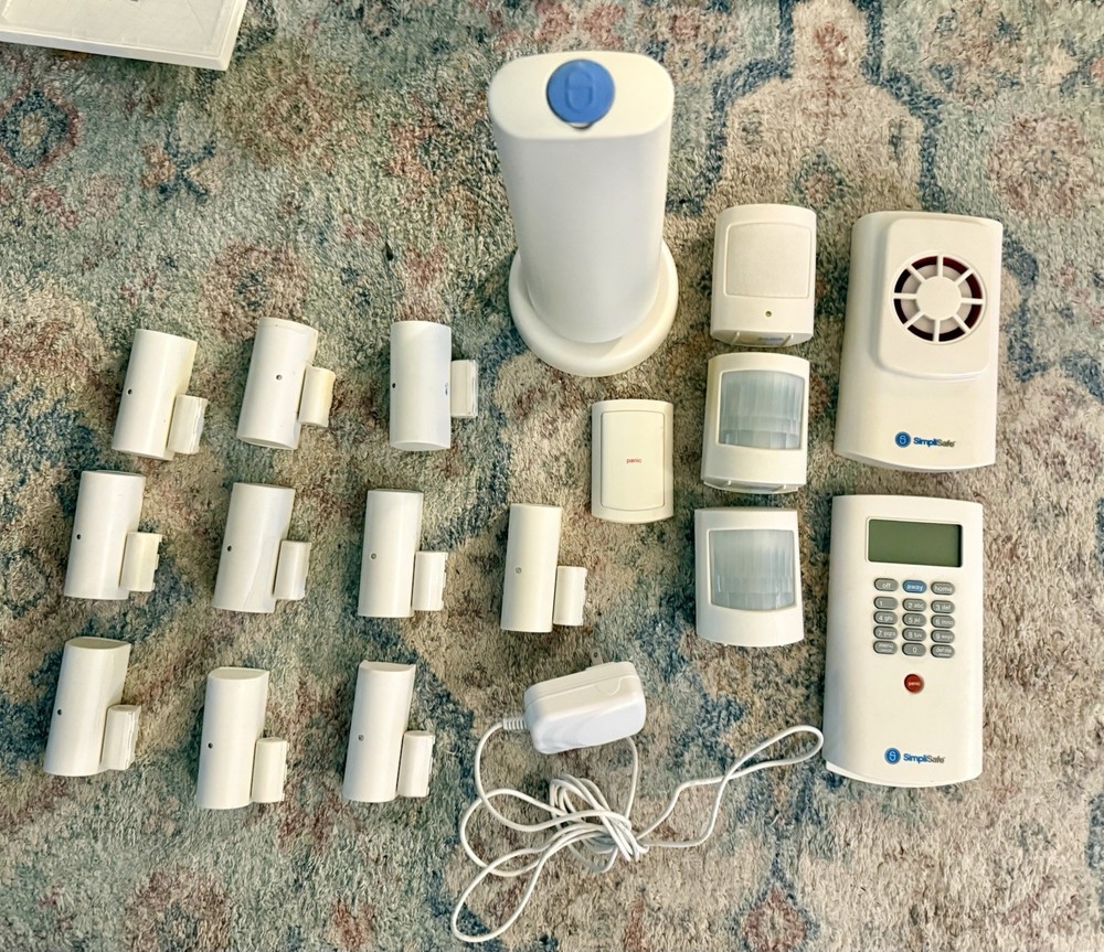 SimplySafe SecuritySystem BaseStation Keypad Panic Glass Break Motion Lot 17pc✅
