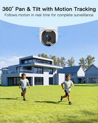 300° Pan Wireless Outdoor Security Camera, No Subscription Free 7-Day Cloud/S…