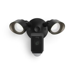 Ring Smart Lighting Floodlight Cam Wired Plus 105dB home security siren black