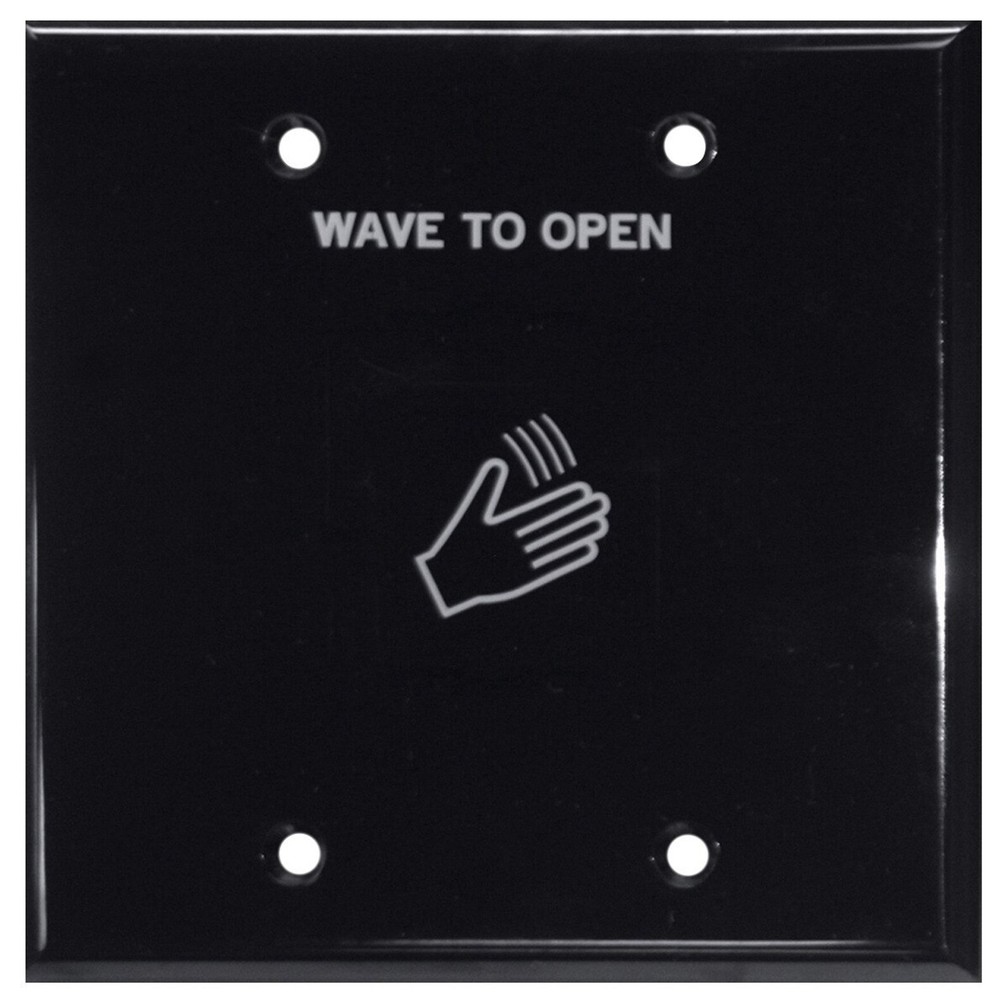 LCN 8310-813 4-3/4″ Square Touchless Wall Mounted Actuator SGL/DBL Gang, Black