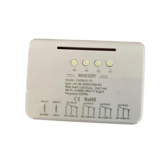 4 Channels WiFi Smart Relay Switch, eWelink App DC 5V AC 85-250V Passive