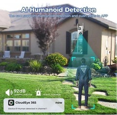 4MP Wireless Security Camera System Outdoor Wifi Dual Lens Security Cameras Home