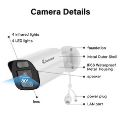 8MP POE Security IP Camera 4K Outdoor Audio CCTV for NVR HIKVISION Compatible