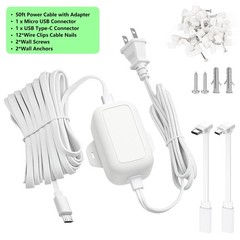 50Ft/15m Outdoor Power Adapter Compatible with Wyze Cam V4, Battery Cam Pro, …