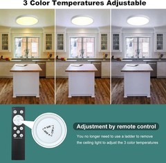 12 Inch Motion Sensor Ceiling Light Wired,24w Flush Mount 12in 1pack, White