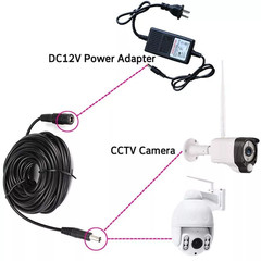 16ft DC Power Extension Cable 5.5mm x 2.1mm Male Female Cord 18AWG 12V 24V 10A