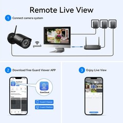 3MP Wireless Security Camera System WiFi Outdoor Home 12”Monitor 10CH NVR 1TB