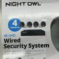 Night Owl 4K UHD Wired CCTV Security System 4 Cameras 4CH DVR 1TB WMBF-8BTD1L-44