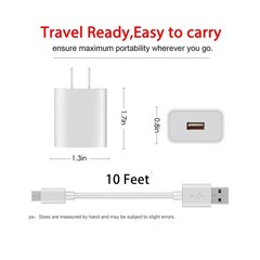 10ft Power Adapter Plug 9V Charger for Arlo Pro, Pro 2, Q, GO 1, Essential Sp…