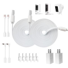 JJMASEE 10FT Power Adapter and Cable for Ring Outdoor Battery 10FT, White