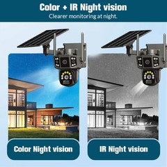 Solar Battery Powered Wireless WiFi Outdoor Pan/Tilt Home Security Camera System