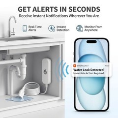 WiFi Water Leak Sensor Flood Detector Alarm Smart Home Water Leakage Alert Syste