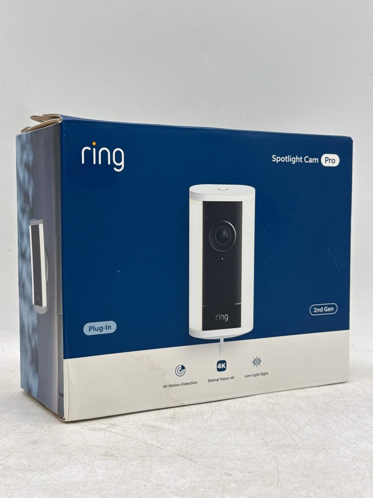 Ring Spotlight Cam Pro Plug-In (2nd Gen) White with 3D Motion Detection – Brand