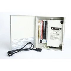 18 CH Port AC 110V DC 12V 20A CCD CCTV Video Camera Power Supply Panel Box