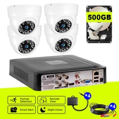 KERUI H.265+ 1080P Home Security Camera System Outdoor 4CH DVR with 500G HDD